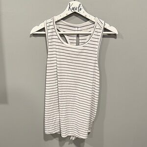 Old Navy White and Black Striped Tank Top